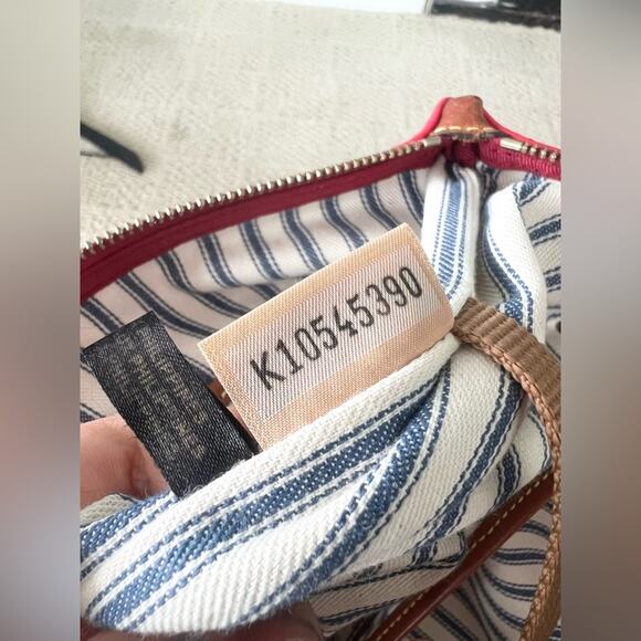 Dooney and Bourke wayfarer tote bag red nylon shoulder bag leather strap fall - Picture 15 of 16